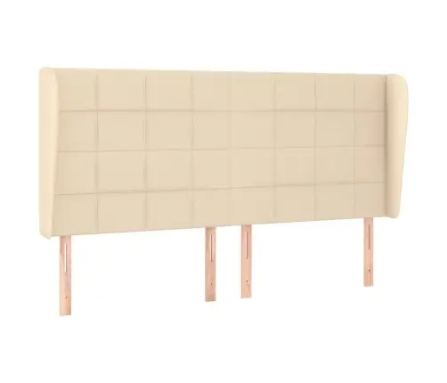 Galvgalis Ar Malām, 203X23X118/128 Cm, Krēmkrāsas Audums Vidaxl