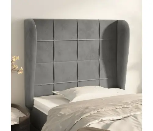 Galvgalis Ar Malām, 83X23X118/128 Cm, Gaiši Pelēks Samts Vidaxl