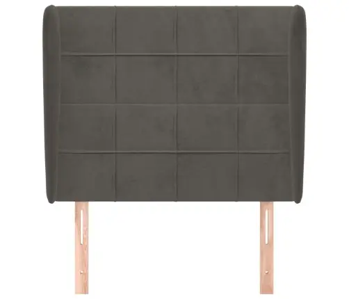 Galvgalis Ar Malām, 83X23X118/128 Cm, Tumši Pelēks Samts Vidaxl