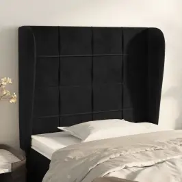 Galvgalis Ar Malām, 83X23X118/128 Cm, Melns Samts Vidaxl