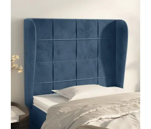 Galvgalis Ar Malām, 83X23X118/128 Cm, Tumši Zils Samts Vidaxl