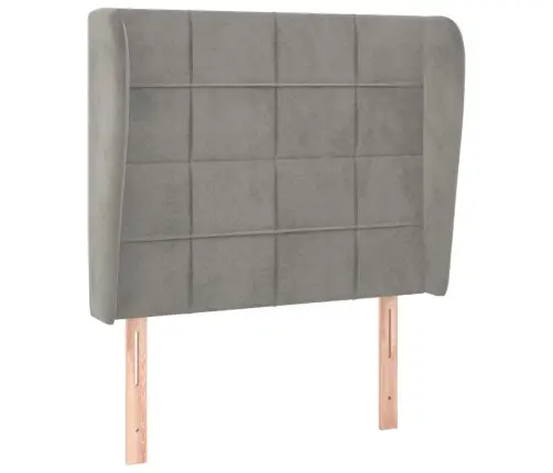 Galvūgalis Su Auselėmis, Pilkas, 93X23X118/128cm Aksomas