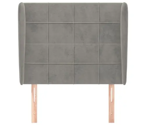 Galvūgalis Su Auselėmis, Pilkas, 93X23X118/128cm Aksomas