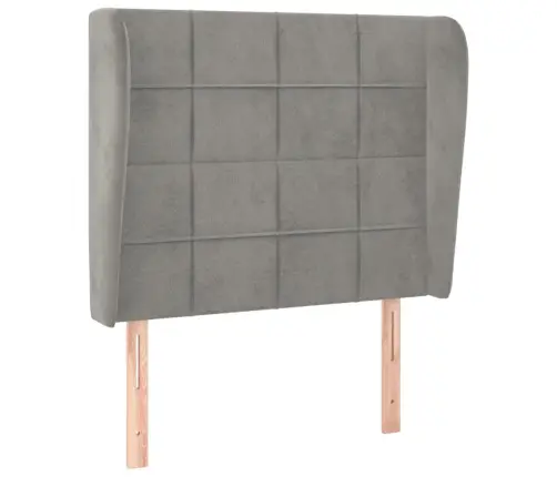 Galvgalis Ar Malām, 103X23X118/128 Cm, Gaiši Pelēks Samts Vidaxl