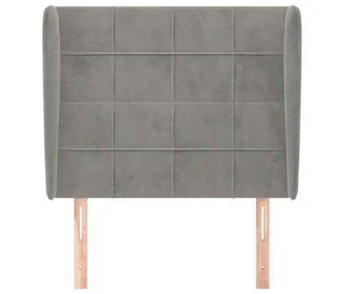 Galvgalis Ar Malām, 103X23X118/128 Cm, Gaiši Pelēks Samts Vidaxl