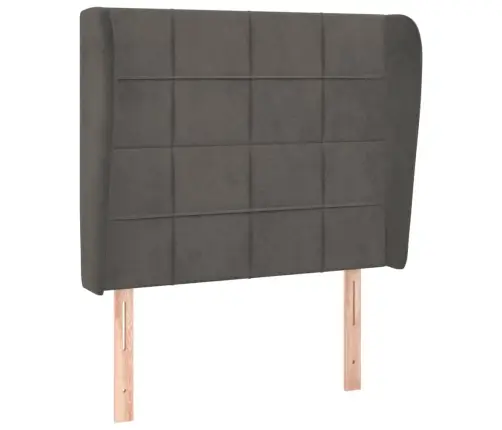 Galvgalis Ar Malām, 103X23X118/128 Cm, Tumši Pelēks Samts Vidaxl