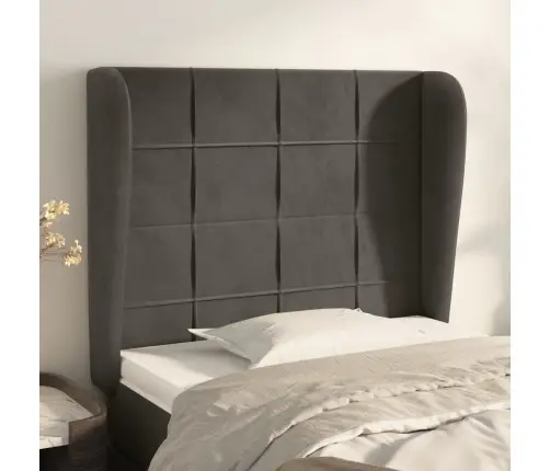 Galvgalis Ar Malām, 103X23X118/128 Cm, Tumši Pelēks Samts Vidaxl