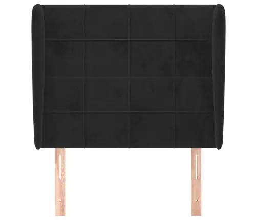 Galvgalis Ar Malām, 103X23X118/128 Cm, Melns Samts Vidaxl