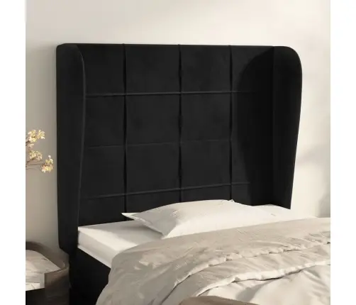 Galvgalis Ar Malām, 103X23X118/128 Cm, Melns Samts Vidaxl