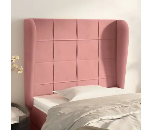 Galvgalis Ar Malām, 103X23X118/128 Cm, Rozā Samts Vidaxl Galvgalis Ar Malām, 103X23X118/128 Cm, Rozā Samts Vidaxl