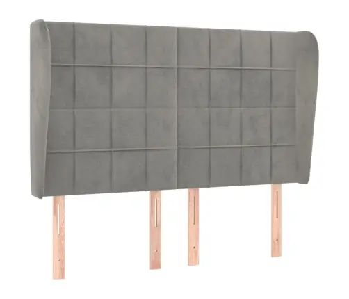 Galvgalis Ar Malām, 147X23X118/128 Cm, Gaiši Pelēks Samts Vidaxl