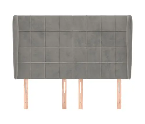 Galvgalis Ar Malām, 147X23X118/128 Cm, Gaiši Pelēks Samts Vidaxl