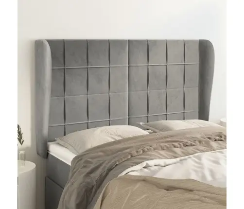 Galvgalis Ar Malām, 147X23X118/128 Cm, Gaiši Pelēks Samts Vidaxl