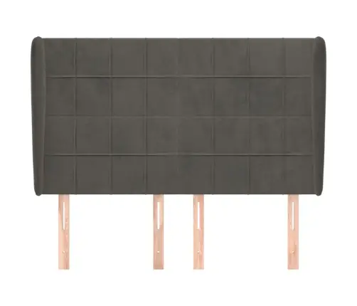 Galvūgalis Su Auselėmis, Pilkas, 147X23X118/128cm Aksomas