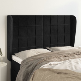 Galvgalis Ar Malām, 147X23X118/128 Cm, Melns Samts Vidaxl
