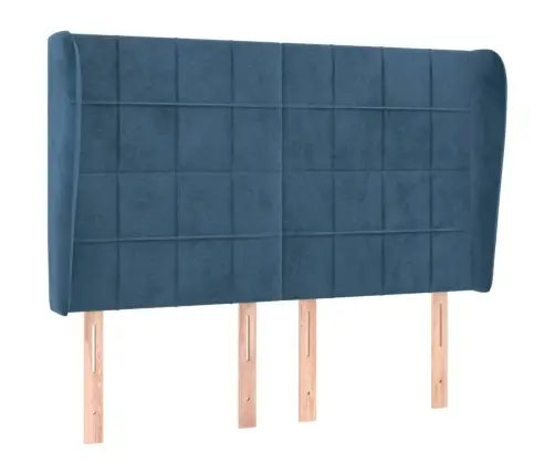 Galvūgalis Su Auselėmis, Mėlynas, 147X23X118/128cm Aksomas