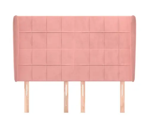 Galvgalis Ar Malām, 147X23X118/128 Cm, Rozā Samts Vidaxl