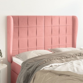 Voodipeats Servadega, Roosa, 147X23X118/128 cm Samet