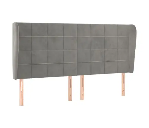 Galvgalis Ar Malām, 163X23X118/128 Cm, Gaiši Pelēks Samts Vidaxl