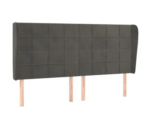 Galvgalis Ar Malām, 163X23X118/128 Cm, Tumši Pelēks Samts Vidaxl