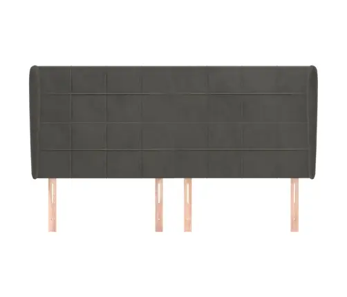 Galvgalis Ar Malām, 163X23X118/128 Cm, Melns Samts Vidaxl