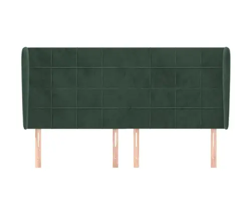 Galvgalis Ar Malām, 163X23X118/128 Cm, Tumši Zaļš Samts Vidaxl