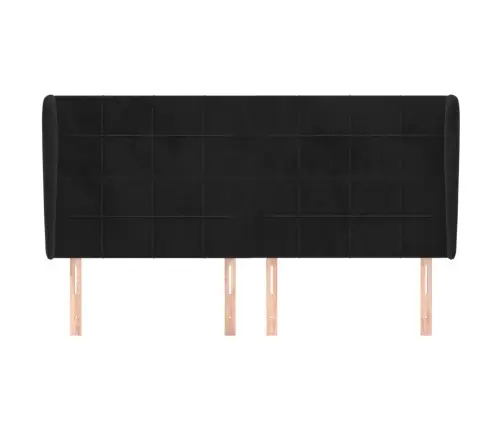 Galvgalis Ar Malām, 183X23X118/128 Cm, Melns Samts Vidaxl