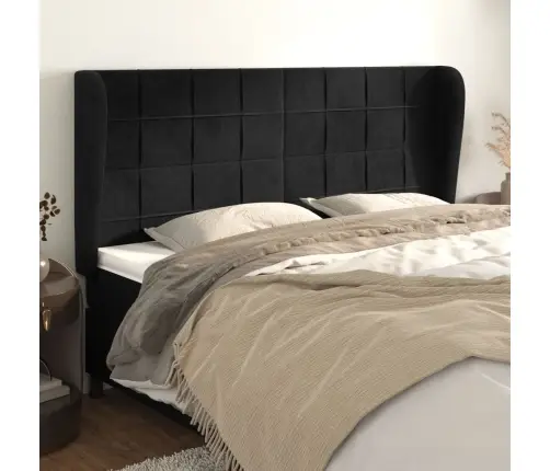 Galvgalis Ar Malām, 183X23X118/128 Cm, Melns Samts Vidaxl