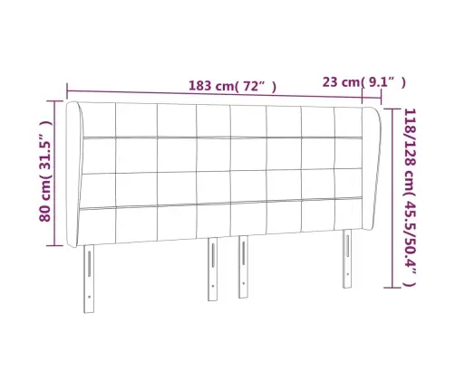 Voodipeats Servadega, Tumesinine, 183X23X118/128 cm Samet
