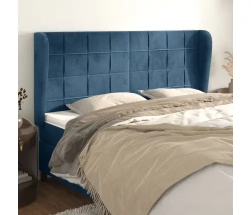 Voodipeats Servadega, Tumesinine, 183X23X118/128 cm Samet