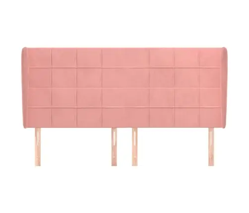 Galvgalis Ar Malām, 183X23X118/128 Cm, Rozā Samts Vidaxl