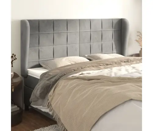 Voodipeats Servadega, Helehall, 203X23X118/128 cm Samet