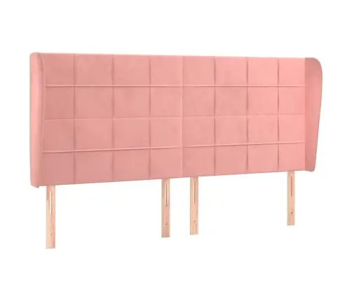 Galvgalis Ar Malām, 203X23X118/128 Cm, Rozā Samts Vidaxl Galvgalis Ar Malām, 203X23X118/128 Cm, Rozā Samts Vidaxl