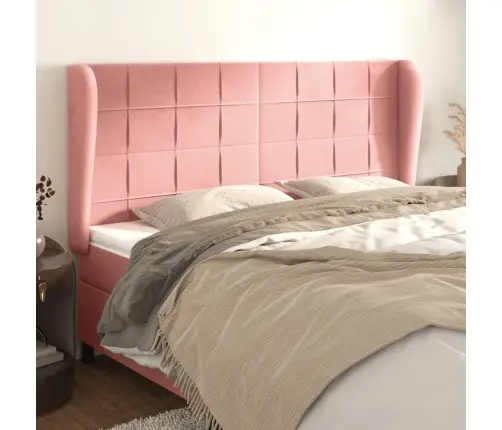 Galvgalis Ar Malām, 203X23X118/128 Cm, Rozā Samts Vidaxl Galvgalis Ar Malām, 203X23X118/128 Cm, Rozā Samts Vidaxl