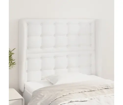 Galvgalis Ar Malām, 83X23X118/128 Cm, Balta Mākslīgā Āda Vidaxl