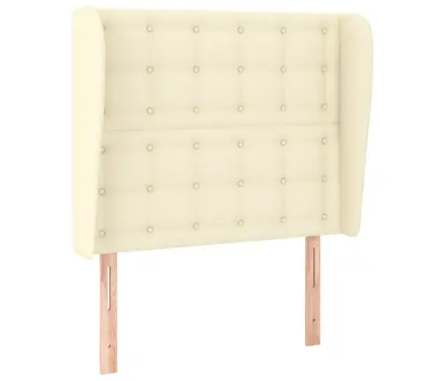 Galvūgalis Su Auselėmis, Kreminis, 83X23X118/128cm Netikra Oda