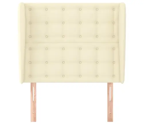 Galvūgalis Su Auselėmis, Kreminis, 83X23X118/128cm Netikra Oda