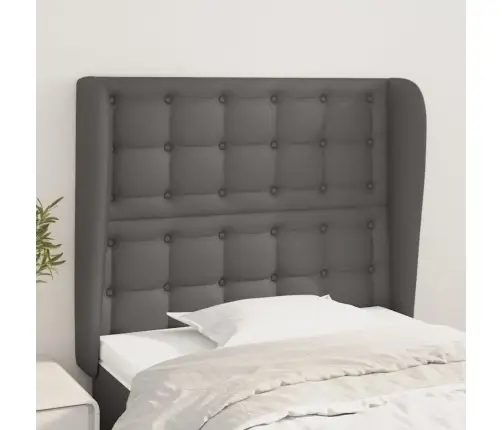 Galvgalis Ar Malām, 83X23X118/128 Cm, Pelēka Mākslīgā Āda Vidaxl