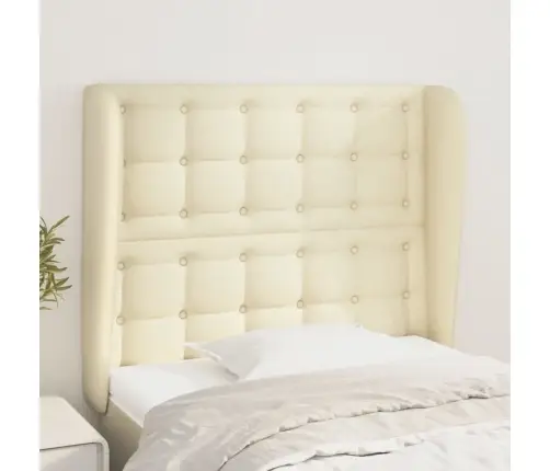 Galvgalis Ar Malām, 93X23X118/128 Cm, Krēmkrāsas Mākslīgā Āda Vidaxl