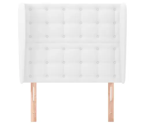 Galvgalis Ar Malām, 103X23X118/128 Cm, Balta Mākslīgā Āda Vidaxl Galvgalis Ar Malām, 103X23X118/128 Cm, Balta Mākslīgā Āda Vidaxl