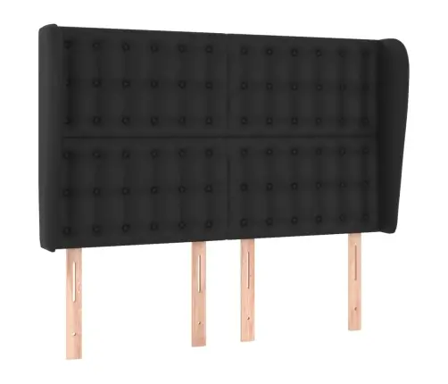 Galvgalis Ar Malām, 147X23X118/128 Cm, Melna Mākslīgā Āda Vidaxl