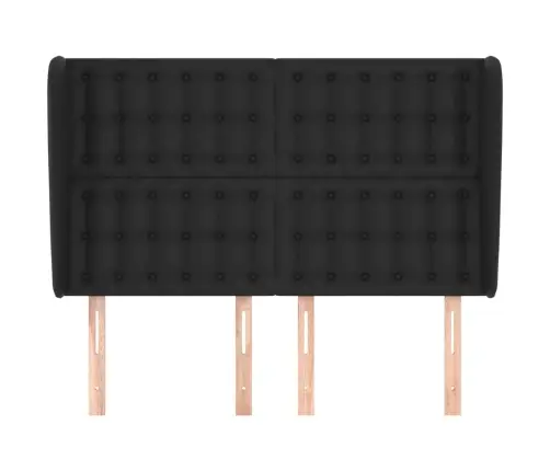 Galvgalis Ar Malām, 147X23X118/128 Cm, Melna Mākslīgā Āda Vidaxl