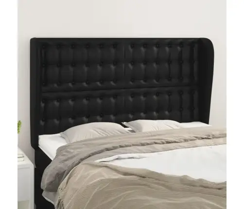 Galvgalis Ar Malām, 147X23X118/128 Cm, Melna Mākslīgā Āda Vidaxl