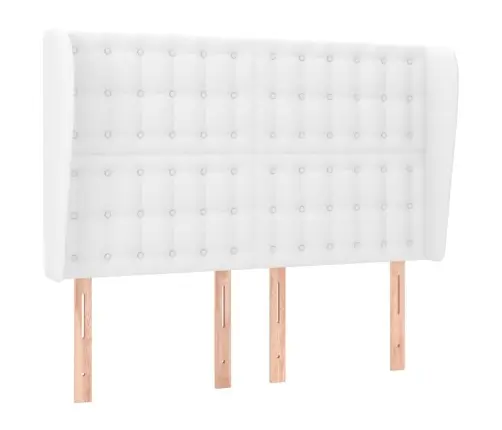 Galvgalis Ar Malām, 147X23X118/128 Cm, Balta Mākslīgā Āda Vidaxl