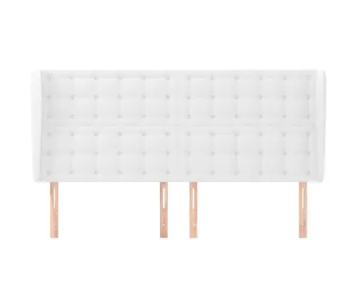 Galvgalis Ar Malām, 163X23X118/128 Cm, Balta Mākslīgā Āda Vidaxl