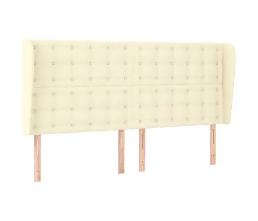 Galvūgalis Su Auselėmis, Kreminis, 163X23X118/128cmNetikra Oda