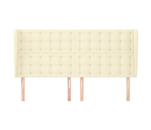 Galvūgalis Su Auselėmis, Kreminis, 163X23X118/128cmNetikra Oda