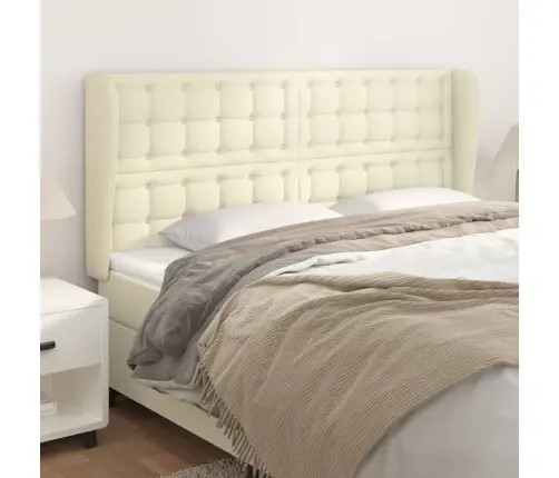 Voodipeats Servadega, Kreemjas, 183X23X118/128 cm Kunstnahk