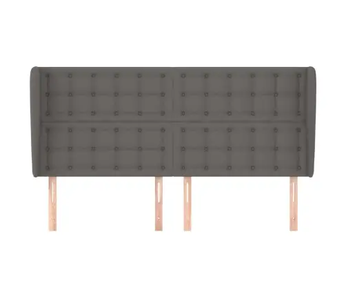 Galvgalis Ar Malām, 183X23X118/128 Cm, Pelēka Mākslīgā Āda Vidaxl