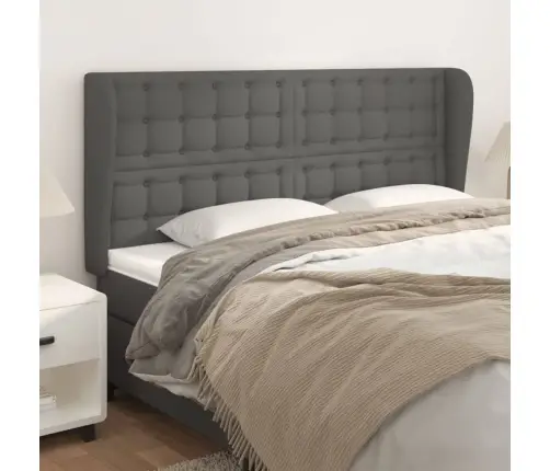 Galvgalis Ar Malām, 203X23X118/128 Cm, Pelēka Mākslīgā Āda Vidaxl